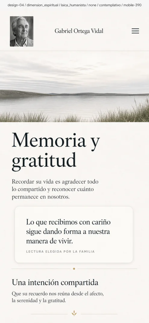 Seccion de memoria y gratitud de un memorial
